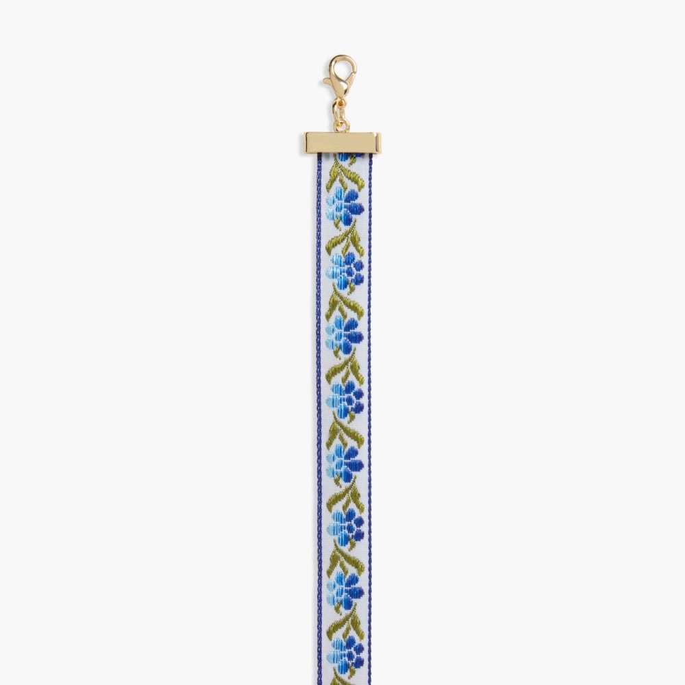 Hill House Ribbon Choker Necklace Blue Multi Floral NWT - Picture 2 of 3